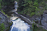 The pool between these two waterfalls is one of the prettiest places I've ever had my fly refused by a small trout. From Enfield Creek in New York.