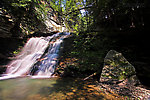 I caught several wild and colorful 8-9 inch brook trout in the clear little pool below this waterfall. From Mystery Creek # 89 in New York.