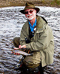 My dad's first arctic grayling. From the Chatanika River in Alaska.